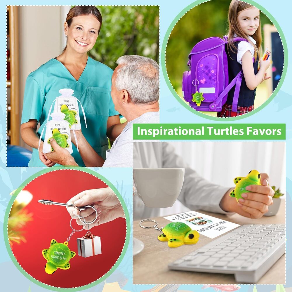 6163 30 Pcs Employee Appreciation Gifts Inspirational Turtle Keychains Bulk - Picture 5 of 6